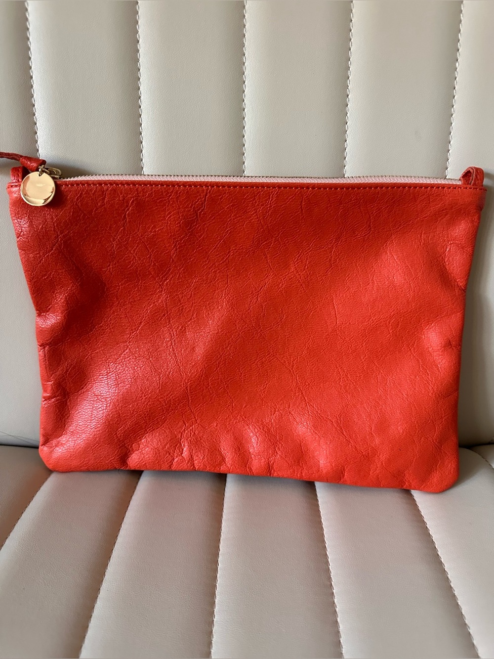 Clare V Leather Flat Clutch with Tab